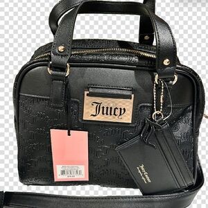 Juicy Couture Liquorice Miss Juicy Logo Signature monogram Satchel Black